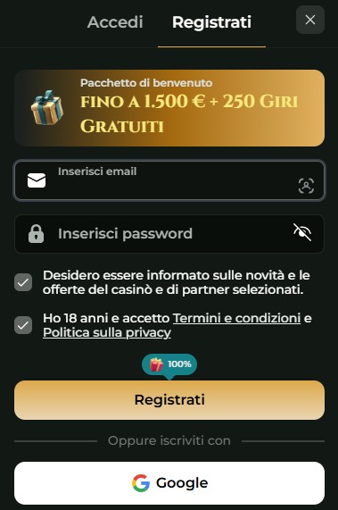 Goldzino Casino Registrazione